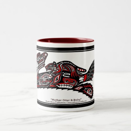 HAIDA SPIRIT MUG Native American_style Otter Art Two_Tone Coffee Mug