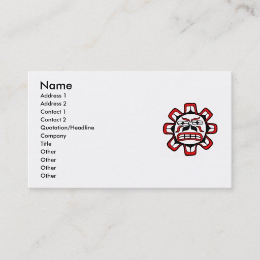 Customizable Haida sun bussiness card business card template