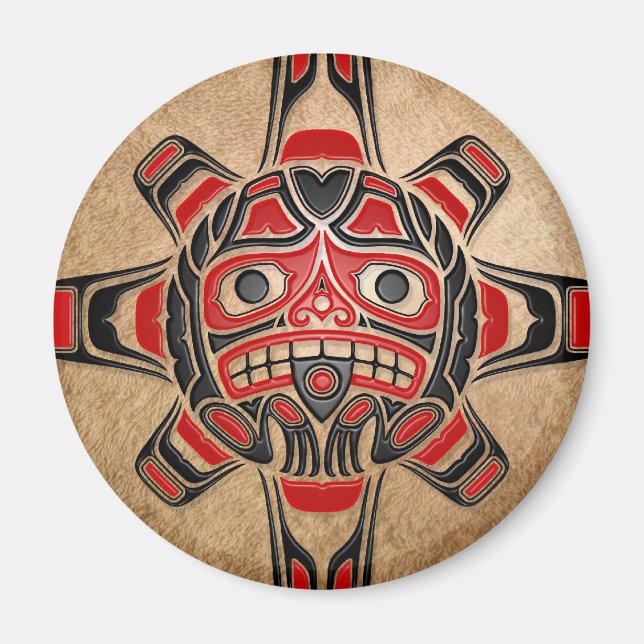 Haida Sun Mask Magnet (Front)
