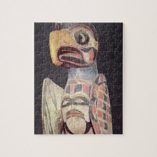 Haida Thunderbird statue painted wood Jigsaw Puzzle