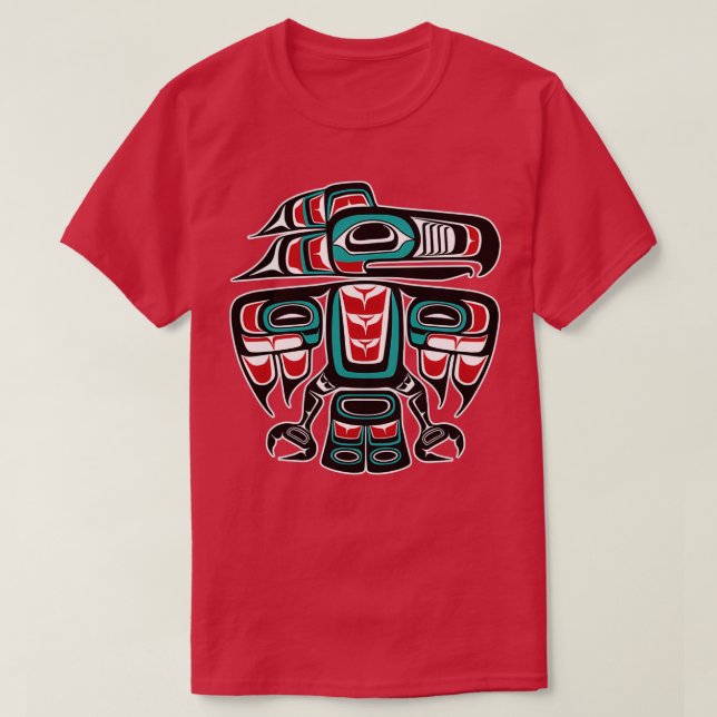 Haida Tlingit Native Raven Totem T-Shirt (Design Front)