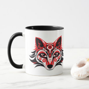 Haida Tlingit Native Totem Wolf head Mug