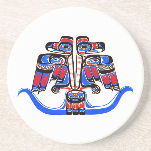 Haida Tribal Double Thunderbird Native American Coaster