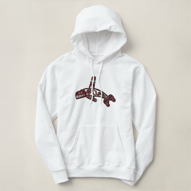Haida Whale Embroidered Hoodie (Design Front)