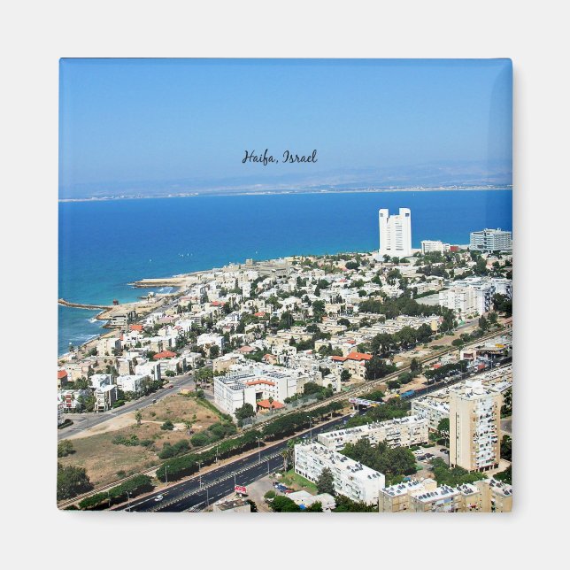 Haifa, Israel cityscape photograph Magnet (Front)