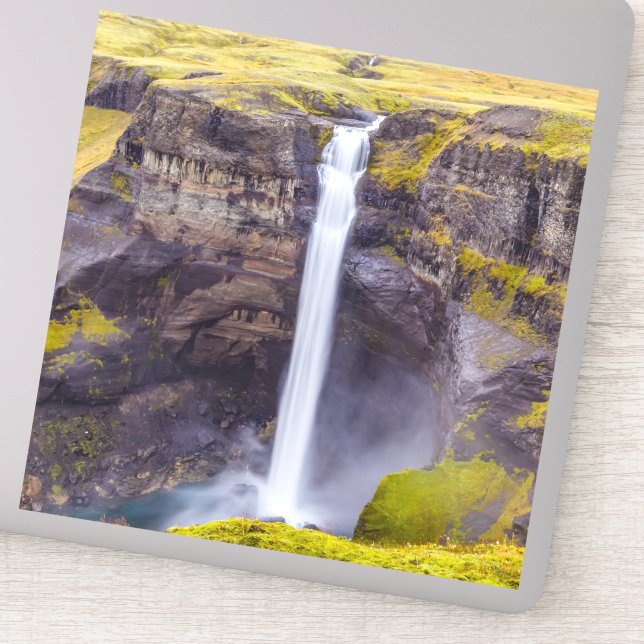 Haifoss waterfall, Iceland Sticker (Detail)