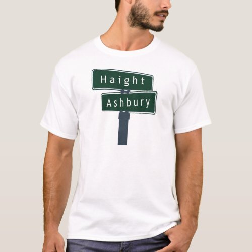 Haight Ashbury Classic Street Sign T_Shirt