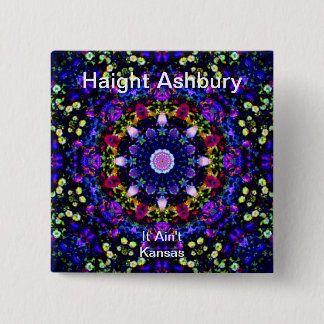 Haight Ashbury Psychedelic Hippie Fashion Art Pinback Button