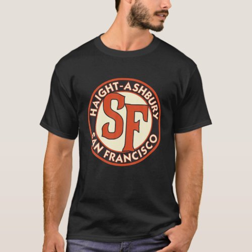 Haight Ashbury SF Vintage Road Sign T_Shirt