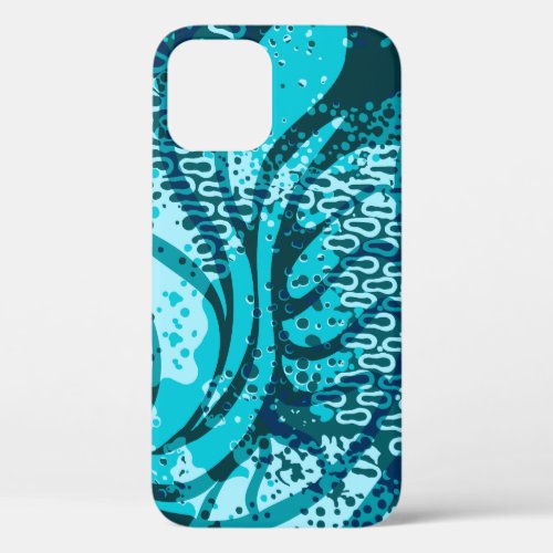 Haight Ashbury Vintage Psychedelic Paisley Teal iPhone 12 Pro Case
