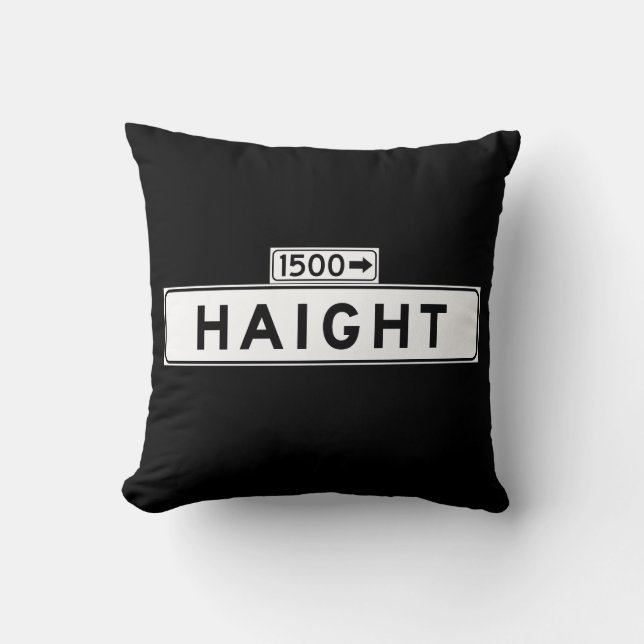 Haight St., San Francisco Street Sign Throw Pillow (Front)