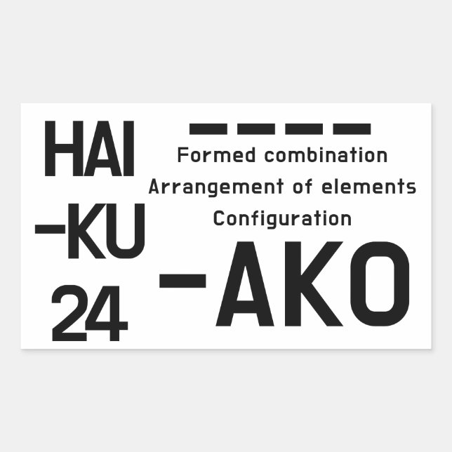 HAIKU 24 RECTANGULAR STICKER (Front)