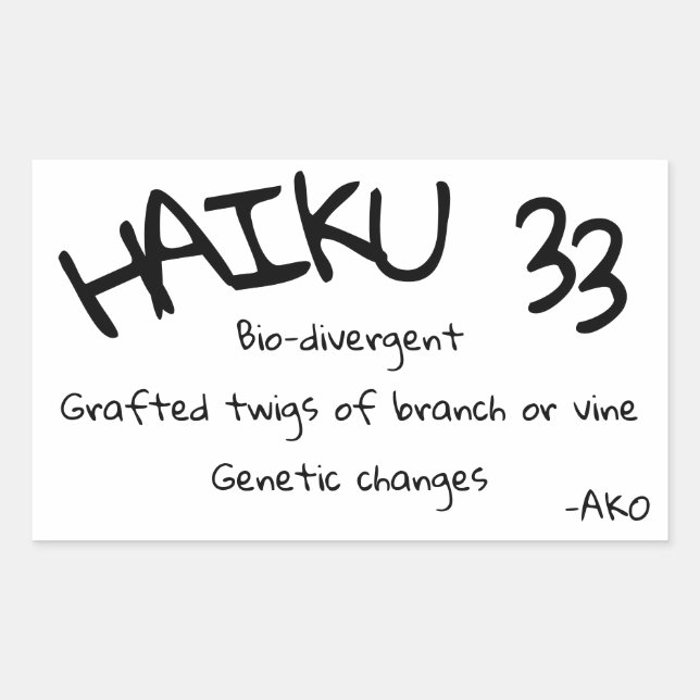 HAIKU 33 RECTANGULAR STICKER (Front)