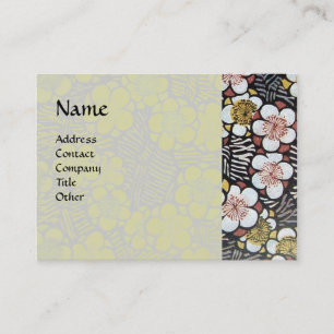 HAIKU / BLACK WHITE GREY PINK SPRING FLOWERS BUSINESS CARD