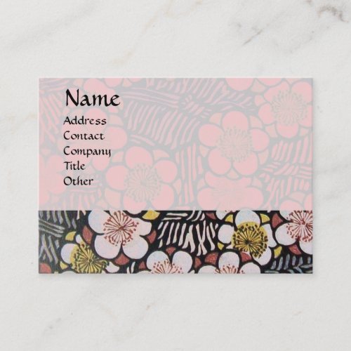 HAIKU  BLACK WHITE GREY PINK SPRING FLOWERS BUSINESS CARD