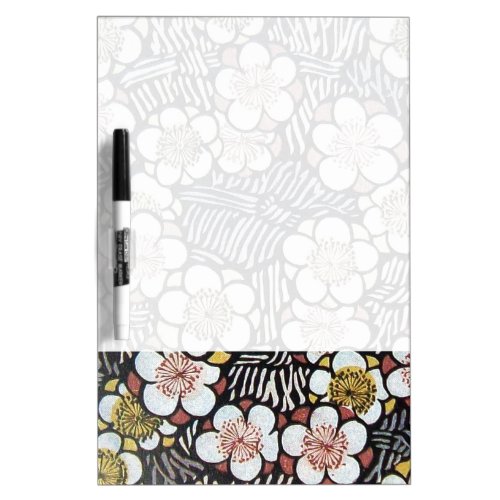 HAIKU BLACK WHITE PINK SPRING FLOWERS Dry_Erase BOARD