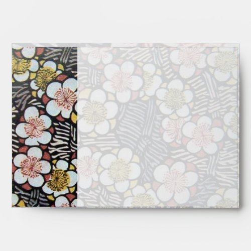 HAIKU BLACK WHITE PINK SPRING FLOWERS ENVELOPE