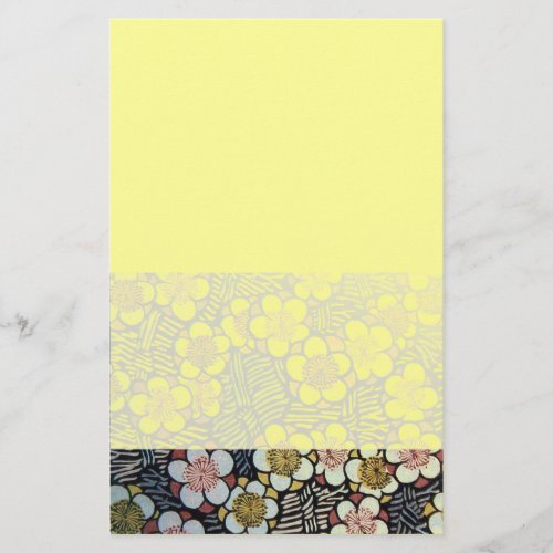 HAIKU BLACK WHITE PINK YELLOW SPRING FLOWERS STATIONERY