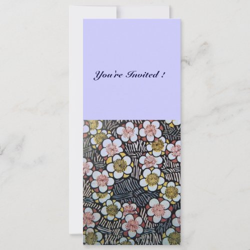 HAIKU BLACK WHITE YELLOW PINK BLUE SPRING FLOWERS INVITATION