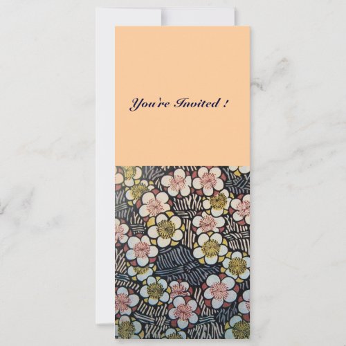 HAIKU BLACK WHITE YELLOW PINK SPRING FLOWERS INVITATION