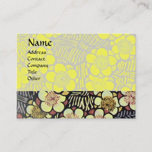 HAIKU  BLACK WHITE YELLOW SPRING FLOWERS BUSINESS CARD