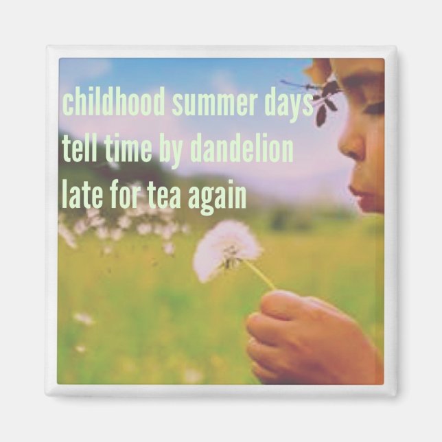 Haiku Fridge Magnet - Childhood Summer Days (Front)
