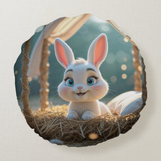 Haiku the Bunny Round Pillow