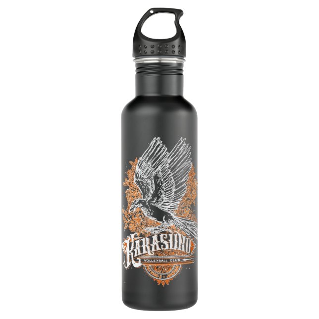 Haikyuu  eam  ypes Karasuno Black Classic      Stainless Steel Water Bottle (Front)