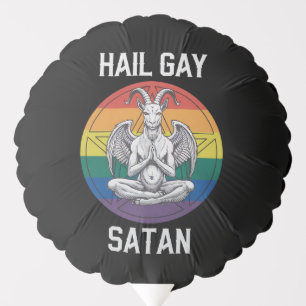 Hail Gay Satan Funny Goth Gothic Goat LGBTQ Balloon