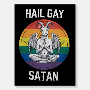 Hail Gay Satan Funny Goth Gothic Goat LGBTQ Foam Board