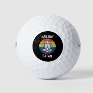 Hail Gay Satan Funny Goth Gothic Goat LGBTQ Golf Balls