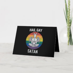 Hail Gay Satan Funny Goth Gothic Goat LGBTQ Letterpress Thank You Card