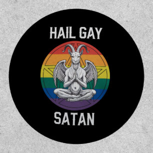 Hail Gay Satan Funny Goth Gothic Goat LGBTQ Patch