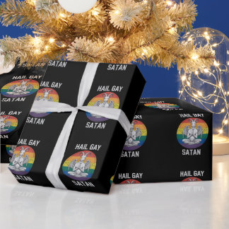 Hail Gay Satan Funny Goth Gothic Goat LGBTQ Wrapping Paper