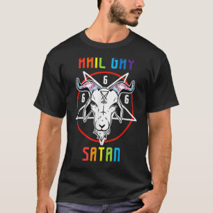 Hail Gay Satan LGBT Goth Gay Pride Baphomet 3 T-Shirt