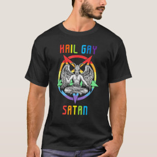 Hail Gay Satan LGBT Goth Gay Pride Baphomet T-Shirt