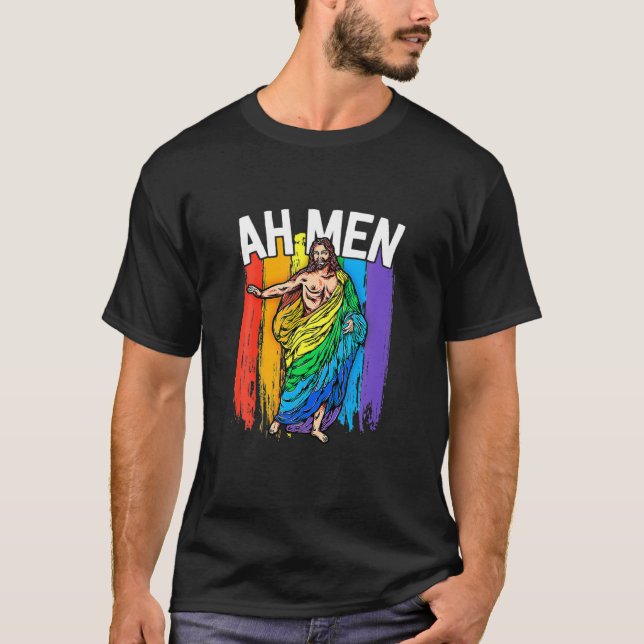 Hail Gay Satan LGBT Goth Gay Pride Funny Hail Gay T-Shirt (Front)