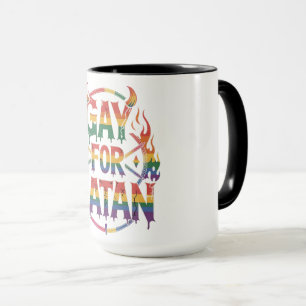 Hail Gay Satan Rainbow Baphomet Devil Goat LGBTQ Mug