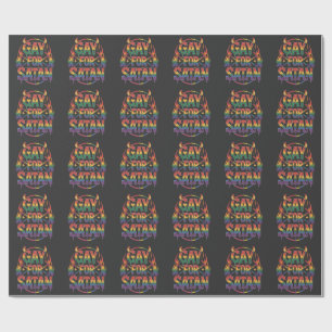 Hail Gay Satan Rainbow Baphomet Devil Goat LGBTQ  Wrapping Paper