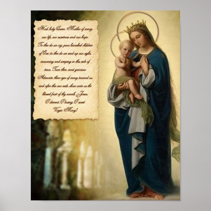 HAIL HOLY QUEEN PRAYER POSTER | Zazzle.com