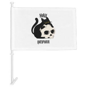 Hail Lucipurr Car Flag