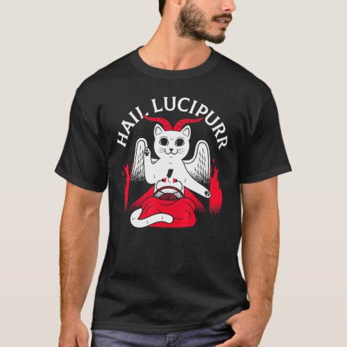 Hail Lucipurr Cat Satan  Satanic Cat T_Shirt