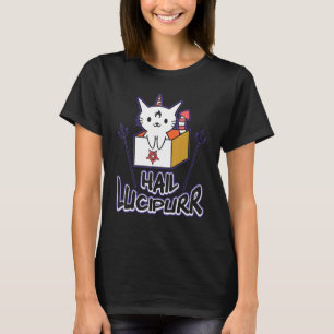 Hail Lucipurr Death Metal Cat Satan Kitten Cat Hea T-Shirt