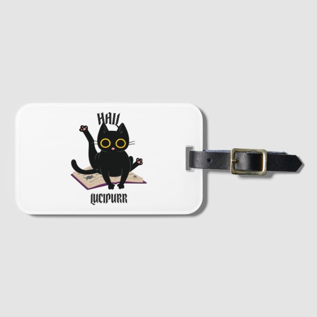 Hail Lucipurr Luggage Tag (Front Horizontal)