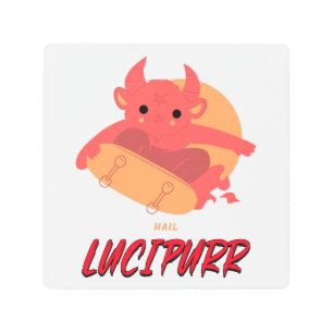Hail Lucipurr Metal Print
