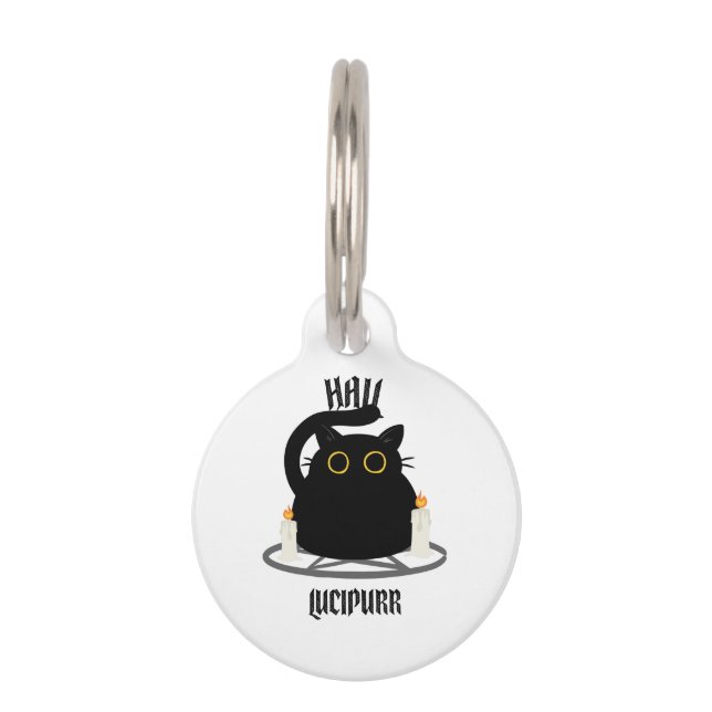 Hail Lucipurr Pet ID Tag (Front)
