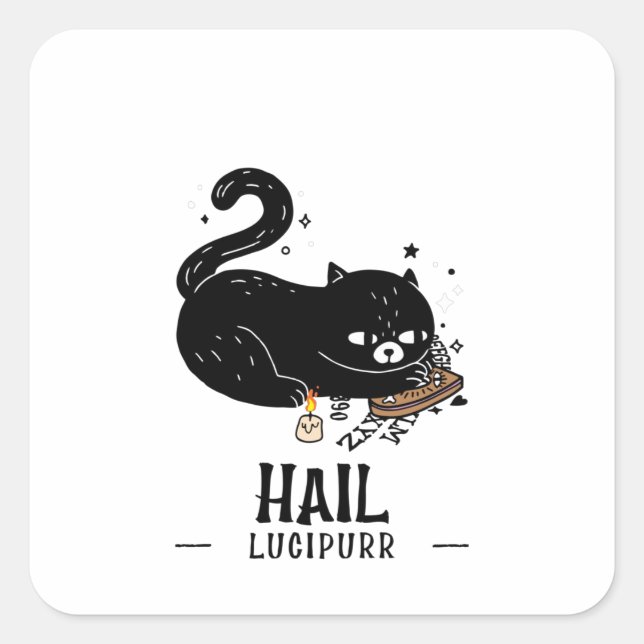 Hail Lucipurr Square Sticker (Front)