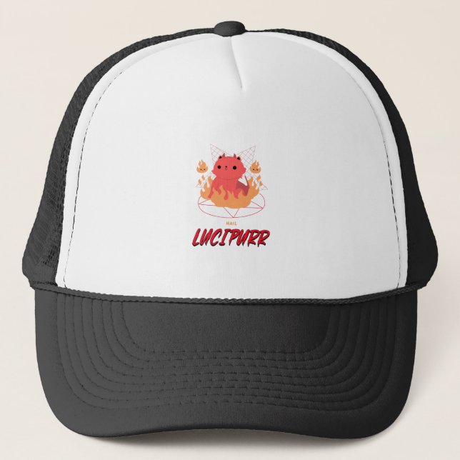 Hail Lucipurr Trucker Hat (Front)