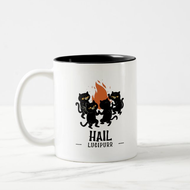 Hail Lucipurr Two-Tone Coffee Mug (Left)