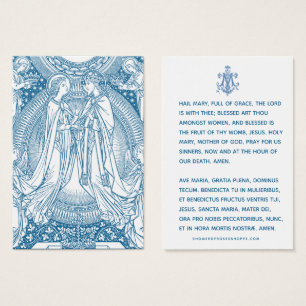Hail Mary Catholic Prayer Latin English Holy Card